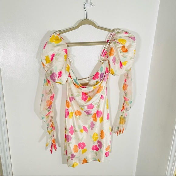 NEW For Love and Lemons Hazel Mini Dress Floral Preppy Summer Garden Party - Picture 3 of 13